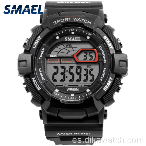 SMAEL Reloj deportivo casual para hombre Pantalla LED impermeable